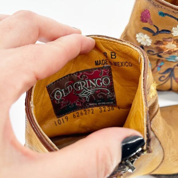 Old Gringo Brass Leather Catlyn Floral Distressed Western Cowgirl Boot size 8 - Picture 10 of 10